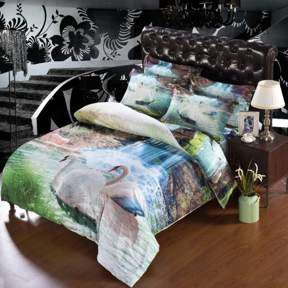 NEW w/TAGS! KING Size Bedding Set - Swans
